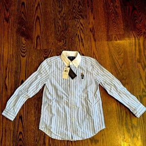 NWT Boys Ralph Lauren two tone button down shirt size 7